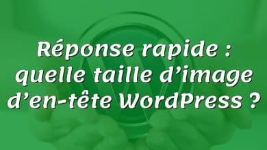 Réponse rapide : quelle taille d’image d’en-tête WordPress ?